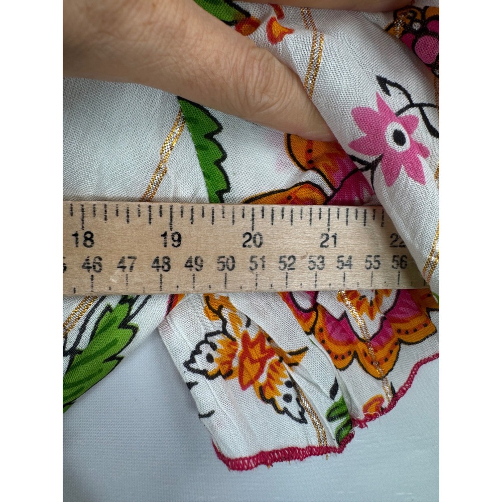 Me 2 Magic Floral Maxi Dress sz XL Boho Metallic ruffles Flutter Sleeve sz XL - Picture 5 of 10